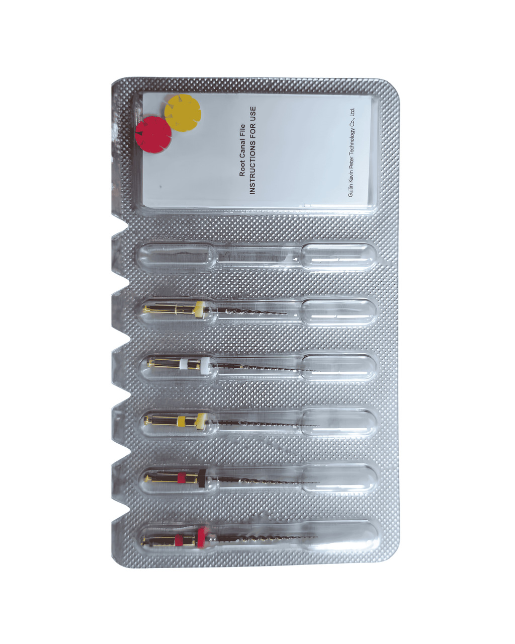 Caja con 10 blíster de Limas Rotatorias Endodónticas DM-F1